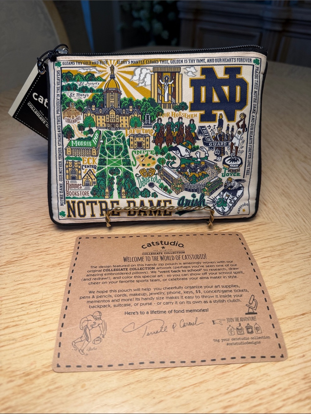 Catstudio University of Notre Dame Collegiate Zip Pouch NWT